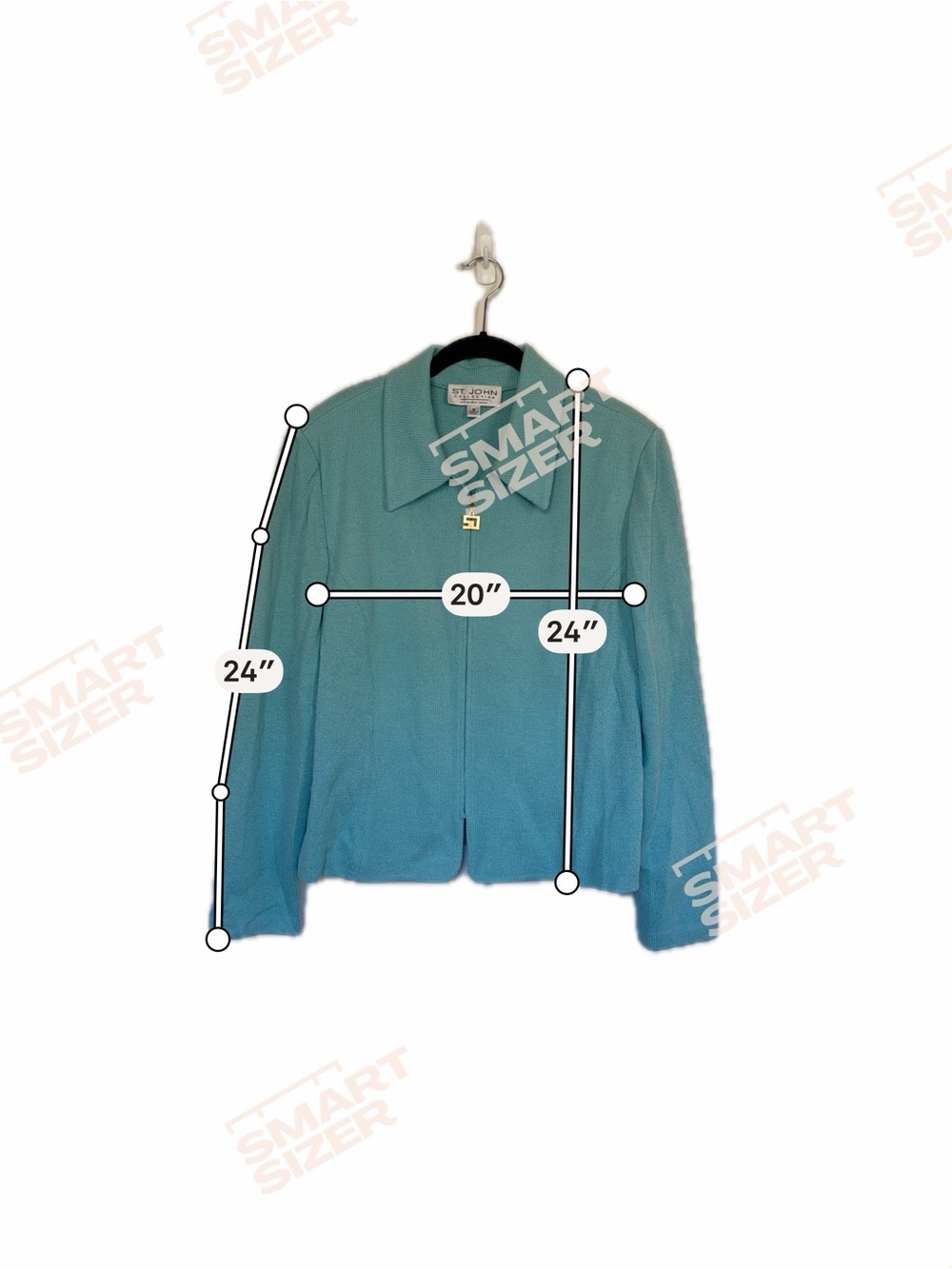 Vintage St. John Timeless Classic Santana Zip-Front Knit Designer Chic Jacket - Picture 8 of 8